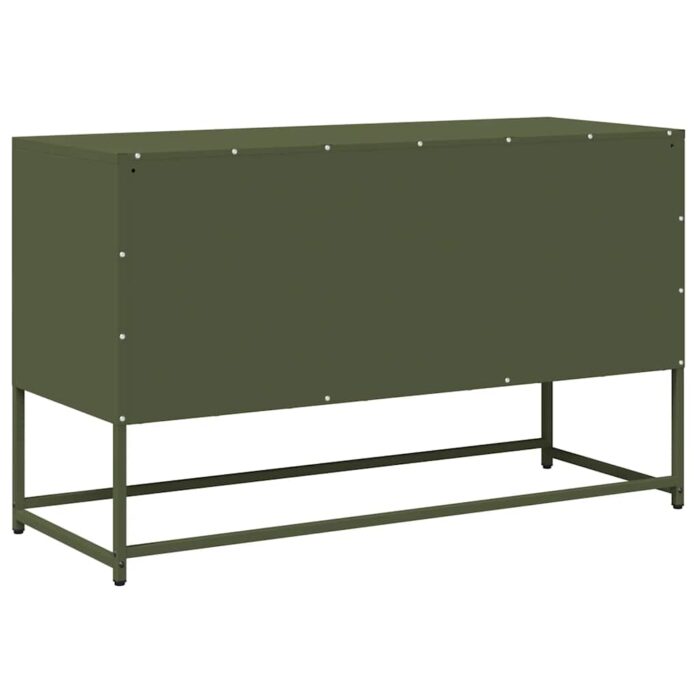 Szafka RTV, oliwkowa, 100,5x39x60,5 cm, stal walcowana na zimno - obrazek 6