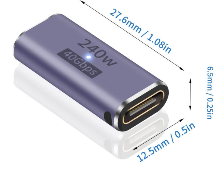 Adapter USB C żeński na żeński 240 W, adapter USB C żeński na żeński, złącze USB typu C obsługuje 8K przy 60 Hz - obrazek 5